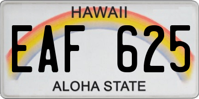 HI license plate EAF625