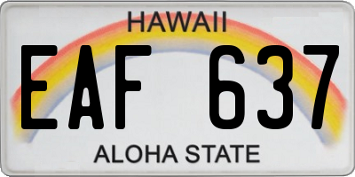 HI license plate EAF637
