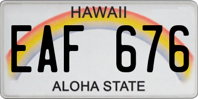 HI license plate EAF676