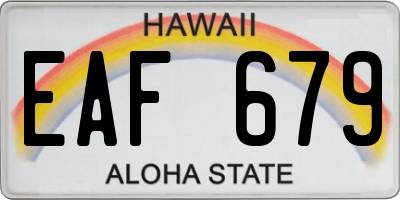 HI license plate EAF679