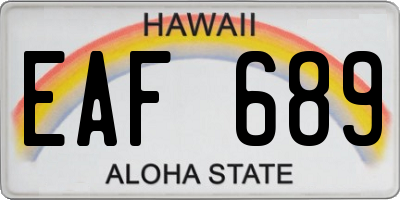 HI license plate EAF689