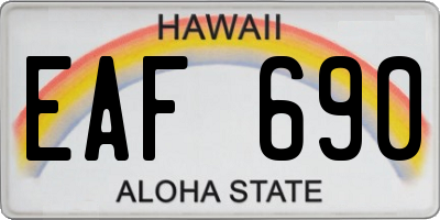 HI license plate EAF690