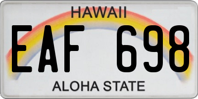 HI license plate EAF698