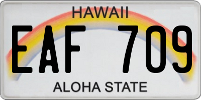 HI license plate EAF709