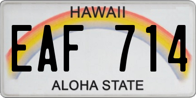 HI license plate EAF714