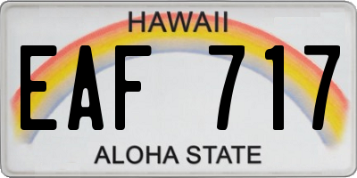 HI license plate EAF717