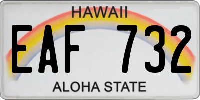 HI license plate EAF732