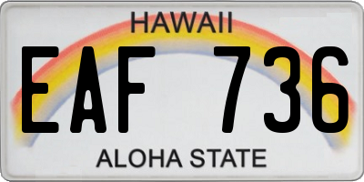 HI license plate EAF736