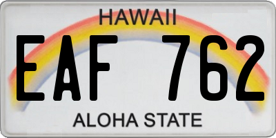 HI license plate EAF762