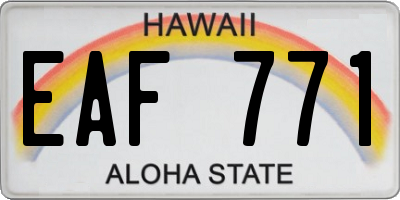 HI license plate EAF771