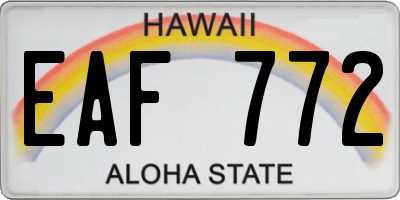 HI license plate EAF772