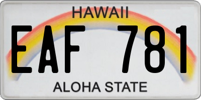HI license plate EAF781
