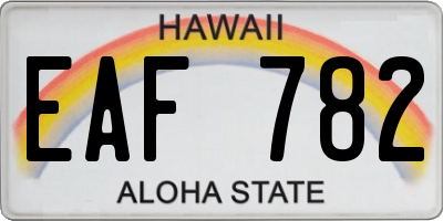 HI license plate EAF782