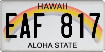 HI license plate EAF817