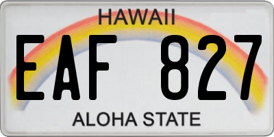 HI license plate EAF827