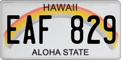 HI license plate EAF829