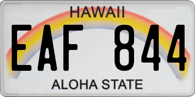 HI license plate EAF844