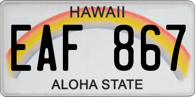 HI license plate EAF867