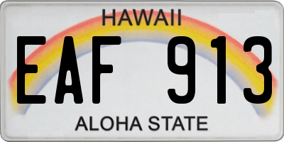 HI license plate EAF913
