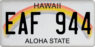 HI license plate EAF944