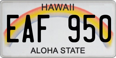 HI license plate EAF950