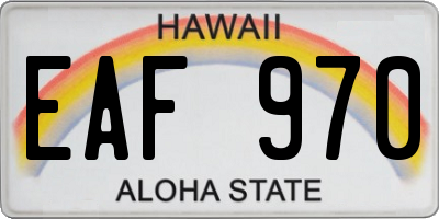 HI license plate EAF970