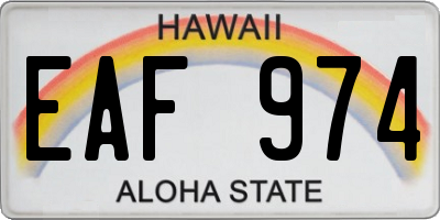 HI license plate EAF974
