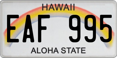 HI license plate EAF995