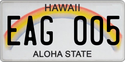 HI license plate EAG005