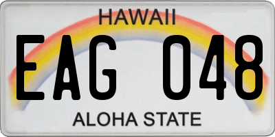 HI license plate EAG048