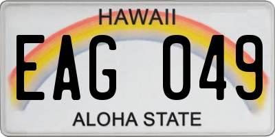 HI license plate EAG049