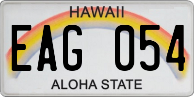 HI license plate EAG054