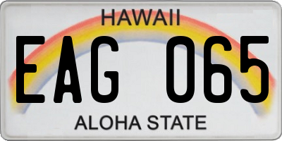 HI license plate EAG065