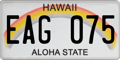 HI license plate EAG075