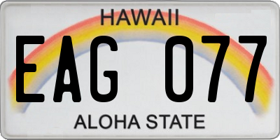 HI license plate EAG077