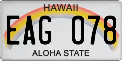 HI license plate EAG078