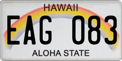 HI license plate EAG083