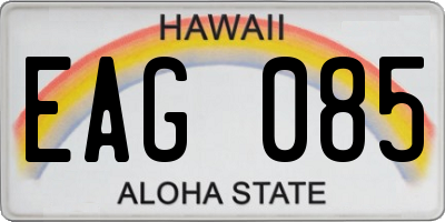 HI license plate EAG085