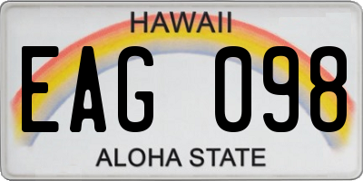 HI license plate EAG098