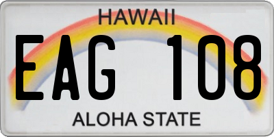 HI license plate EAG108