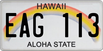 HI license plate EAG113