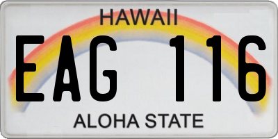 HI license plate EAG116