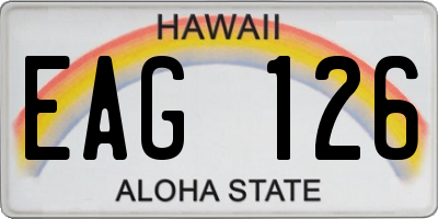 HI license plate EAG126