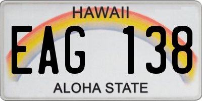 HI license plate EAG138