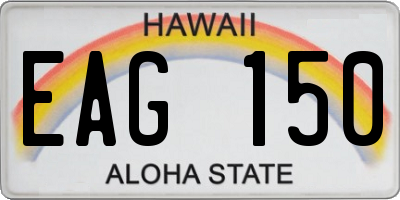HI license plate EAG150