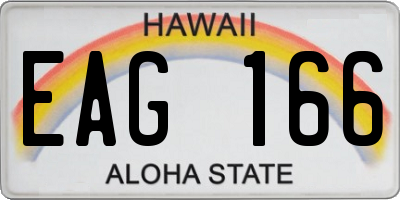 HI license plate EAG166