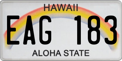 HI license plate EAG183