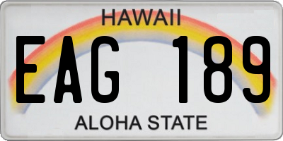 HI license plate EAG189