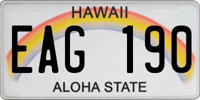 HI license plate EAG190