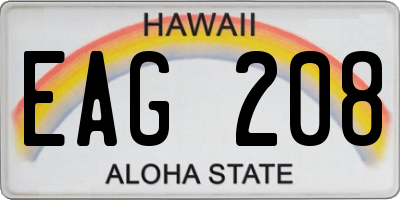 HI license plate EAG208